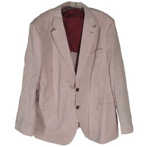 Nautica Moden Fit Mens 50R 50 Red White Striped Barber Shop Quartet Blazer Sport